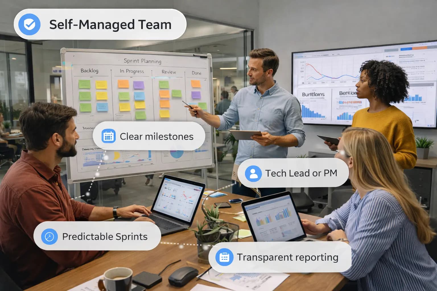 Managed/ Self-managed team — Predictable delivery